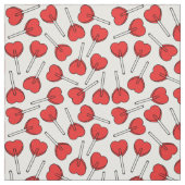 Red Lollipops, Heart Lollipops, Lollipop Pattern ファブリック (見本)