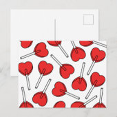 Red Lollipops, Heart Lollipops, Lollipop Pattern ポストカード (正面/裏面)