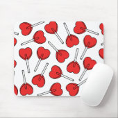 Red Lollipops, Heart Lollipops, Lollipop Pattern マウスパッド (マウス)