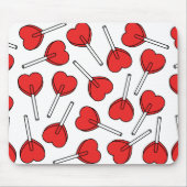 Red Lollipops, Heart Lollipops, Lollipop Pattern マウスパッド (正面)