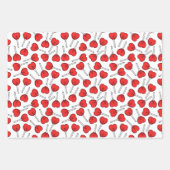 Red Lollipops, Heart Lollipops, Lollipop Pattern ラッピングペーパーシート (正面3)