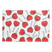 Red Lollipops, Heart Lollipops, Lollipop Pattern 枕カバー (裏面)