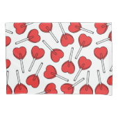 Red Lollipops, Heart Lollipops, Lollipop Pattern 枕カバー (正面)