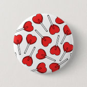 Red Lollipops, Heart Lollipops, Lollipop Pattern 缶バッジ (正面)