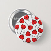 Red Lollipops, Heart Lollipops, Lollipop Pattern 缶バッジ (正面&裏面)