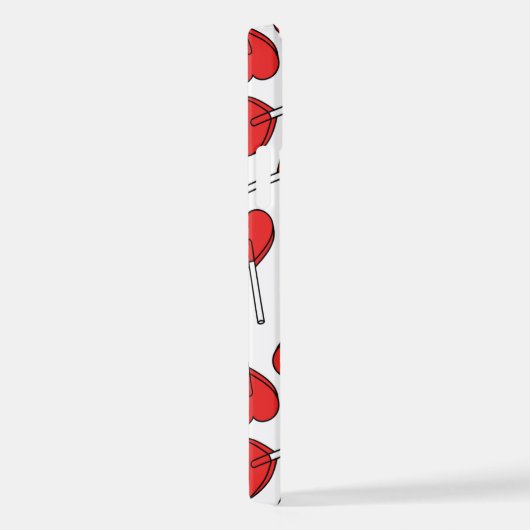 Red Lollipops, Heart Lollipops, Lollipop Pattern iPhoneケース (右側面)