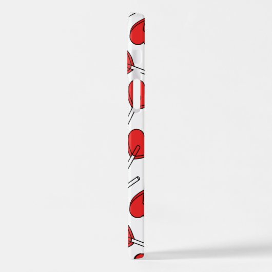 Red Lollipops, Heart Lollipops, Lollipop Pattern iPhoneケース (左側面)
