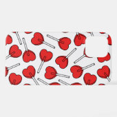 Red Lollipops, Heart Lollipops, Lollipop Pattern iPhoneケース (裏面横)