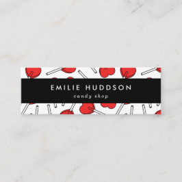 Red Lollipops, Heart Lollipops, Lolly, Candy Shop スキニー名刺