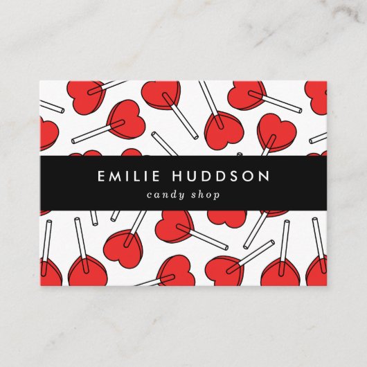 Red Lollipops, Heart Lollipops, Lolly, Candy Shop 名刺 (正面)