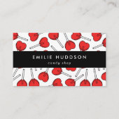 Red Lollipops, Heart Lollipops, Lolly, Candy Shop 名刺 (正面)