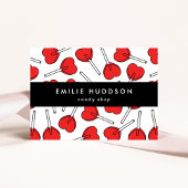 Red Lollipops, Heart Lollipops, Lolly, Candy Shop 名刺