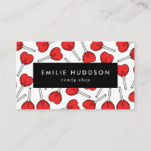 Red Lollipops, Heart Lollipops, Lolly, Candy Shop 名刺 (正面)