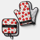 Red Lollipops, Heart Lollipops, Lolly, Your Name 鍋つかみ&鍋敷きセット (正面/裏面)