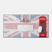 Red London Phone Booth Inspo Calls デスクマット (キーボード&マウス)