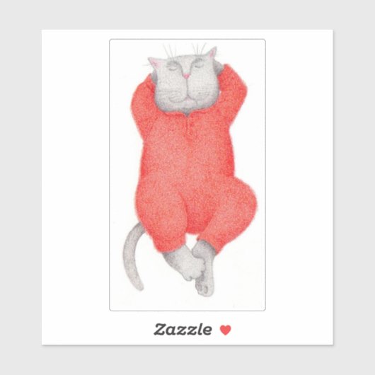 RED LONG JOHNS CAT 6"X6"ビニールステッカー シール (シート)