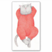 RED LONG JOHNS CAT 6"X6"ビニールステッカー シール (正面)