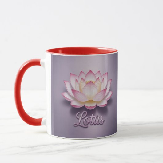 Red Lotus Flower Meditation Mug マグカップ (左)