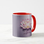 Red Lotus Flower Meditation Mug マグカップ (正面右)