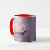 Red Lotus Flower Meditation Mug マグカップ (正面左)