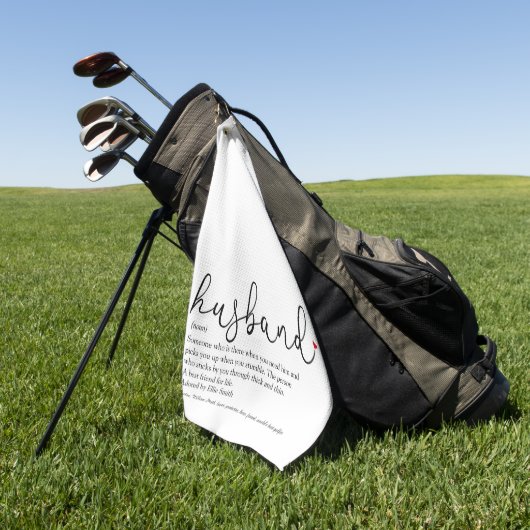 Red Loveエレガントハートの夫の定義をスクリプト化  ゴルフタオル (グリーン)