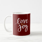 Red Love and Joy Holiday Coffee Mug コーヒーマグカップ (左)