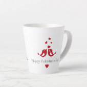 Red Love Birds Valentine's Mug – Classic Romantic カフェラテマグ (右アングル)