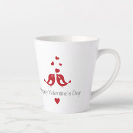 Red Love Birds Valentine's Mug – Classic Romantic  カフェラテマグ