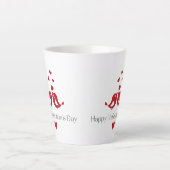 Red Love Birds Valentine's Mug – Classic Romantic カフェラテマグ (正面)