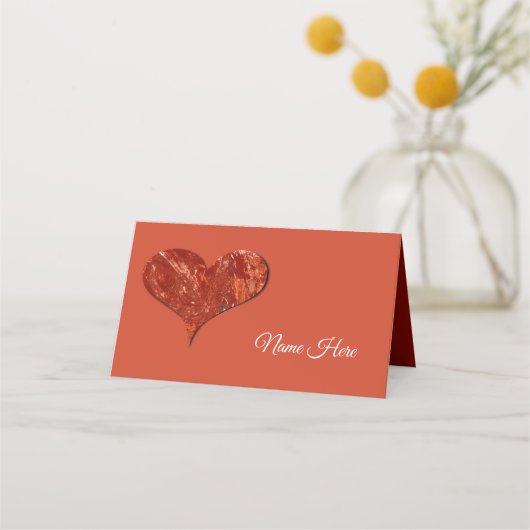 Red Love Folded Place Card プレイスカード (正面)
