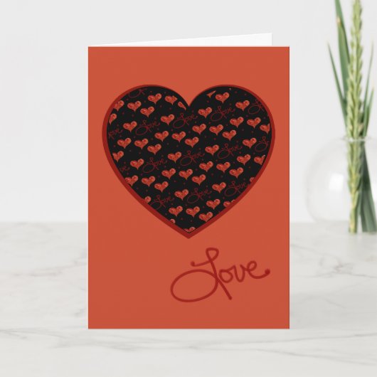 Red Love Heart Card カード (正面)
