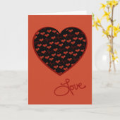 Red Love Heart Card カード (黄色い花)