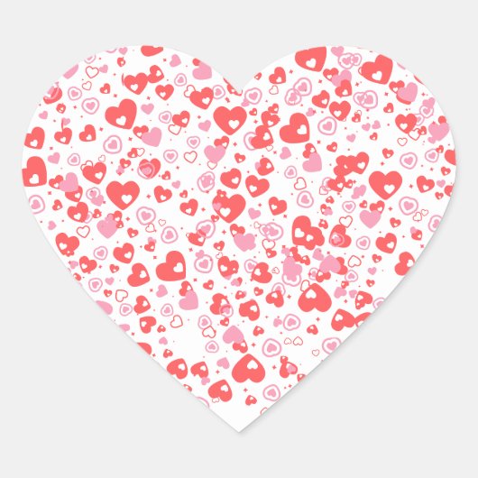 Red Love Hearts – バレンタインコレクション ハートシール (正面)