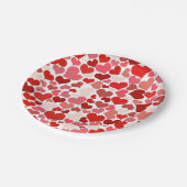 Red Love Hearts Mosaic Pattern ペーパープレート (アングル)