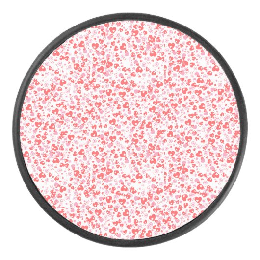 Red Love Hearts – Valentine Collection アイスホッケーパック (正面)