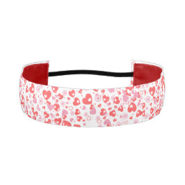 Red Love Hearts – Valentine Collection アスレチックヘッドバンド