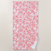 Red Love Hearts – Valentine Collection ビーチタオル (正面)