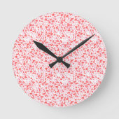 Red Love Hearts – Valentine Collection ラウンド壁時計 (正面)