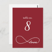 Red Love Infinityのテーブ結婚ルナンバーカード ポストカード (正面/裏面)