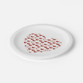 Red Love Party Plates ペーパープレート (アングル)