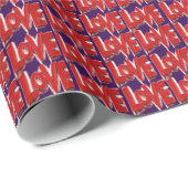 Red LOVE print Valentines Day Love Wrapping Paper ラッピングペーパー (ロールコーナー)