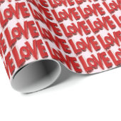 Red LOVE print Valentines Day Love Wrapping Paper ラッピングペーパー (ロールコーナー)