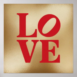 Red LOVE Squareポスター ポスター