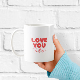 Red Love You Personalised Mug for Girlfriend  コーヒーマグカップ