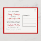 Red Lovebirds Spring Summer Save the Date 案内ポストカード (裏面)