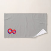 Red Lucky Number Eight on Silver Gray バスタオルセット (ハンドタオル)