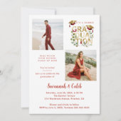 Red Luxury Glitter Siblings Twins Grads TMF26 招待状 (正面)