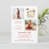 Red Luxury Glitter Siblings Twins Grads TMF26 招待状 (スタンド正面)