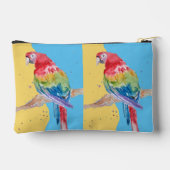 Red Macaw Parrot Watercolor Parrots Boys Name アクセサリーポーチ (裏面)