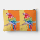 Red Macaw Parrot Watercolor Parrots Boys Name アクセサリーポーチ (裏面)
